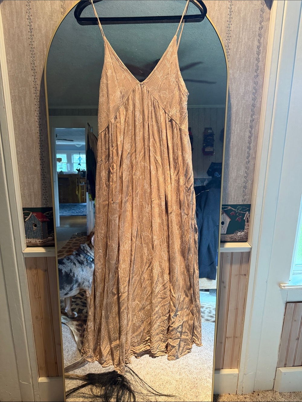 Final Touch Sleeveless V-Neck Maxi Dress in Tan